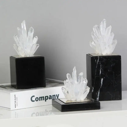 Blue agate stone crystal sculpture living room mirrored ornament