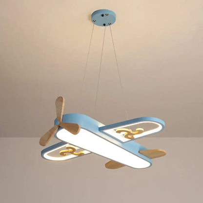 Blue airplane led chandelier bedroom light with stepless dimming