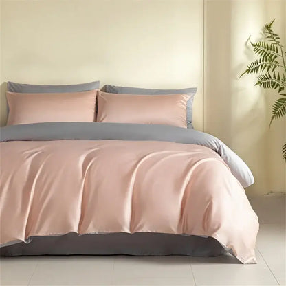 Blue and beige egyptian cotton bedding set for bedroom