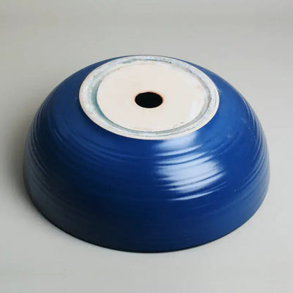 Blue and copper hand painted ceramic vessel sink set bathroom faucet