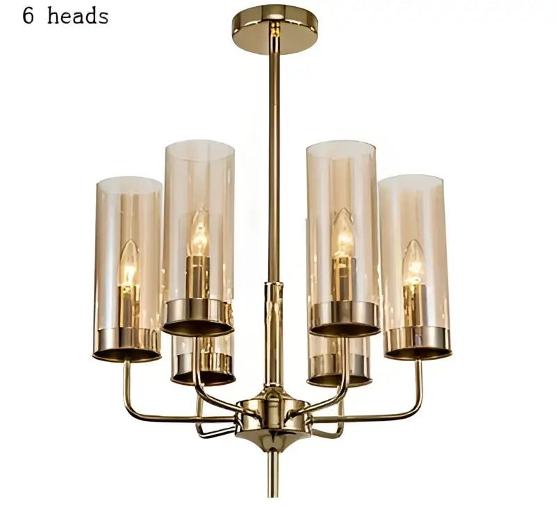 Blue and gold glass chandelier – kitchen island light
