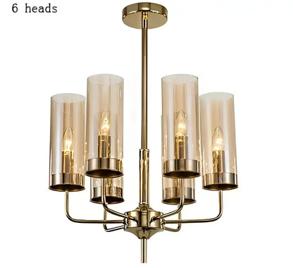 Blue and gold glass chandelier – kitchen island light