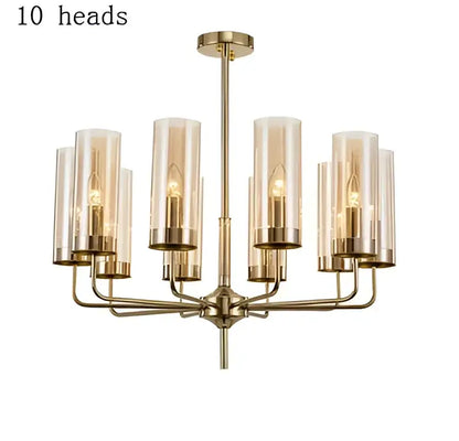 Blue and gold glass chandelier – kitchen island light