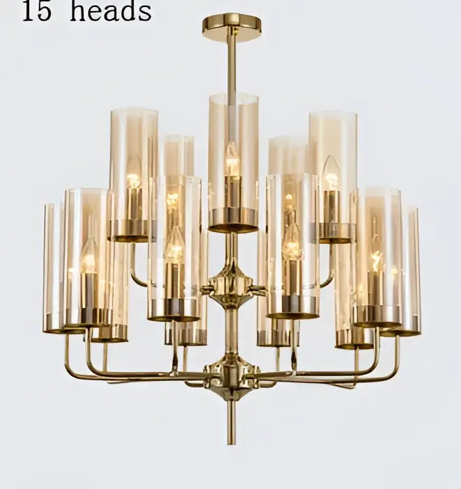 Blue and gold glass chandelier – kitchen island light