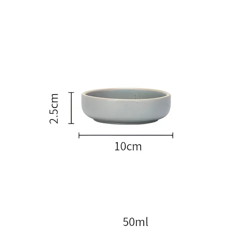 Blue and gray ceramic morandi bowl dining room gold trimmed dinnerware
