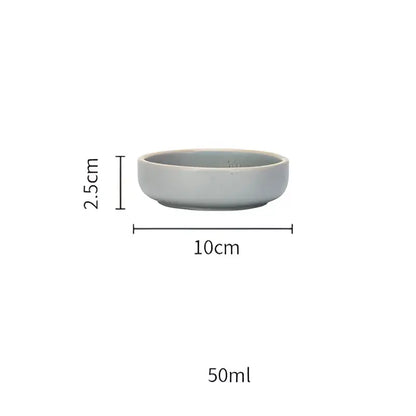 Blue and gray ceramic morandi bowl dining room gold trimmed dinnerware