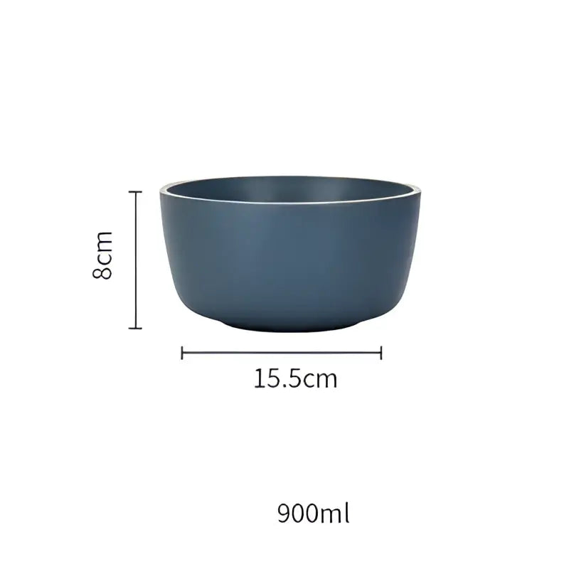 Blue and gray ceramic morandi bowl dining room gold trimmed dinnerware
