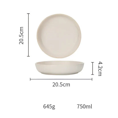 Blue and gray ceramic morandi bowl dining room gold trimmed dinnerware