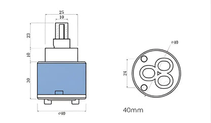 Blue and white 40mm ceramic faucet cartridge kitchen water saving