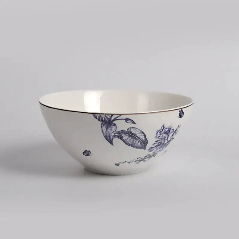 Blue and white floral porcelain kitchenware dining experience set
