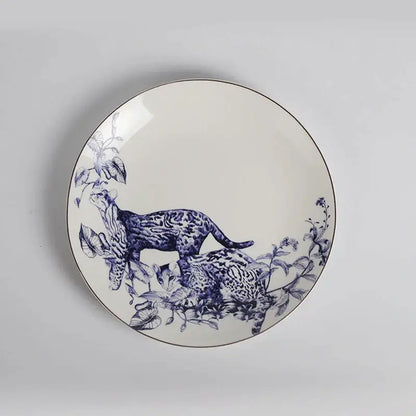 Blue and white floral porcelain kitchenware dining experience set