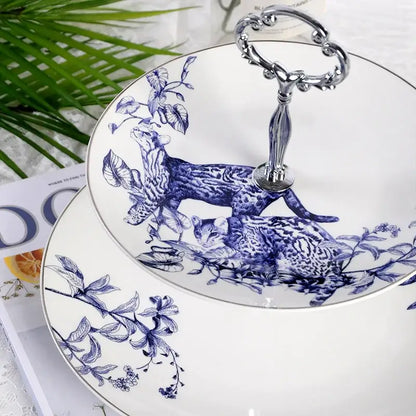 Blue and white floral porcelain kitchenware dining experience set