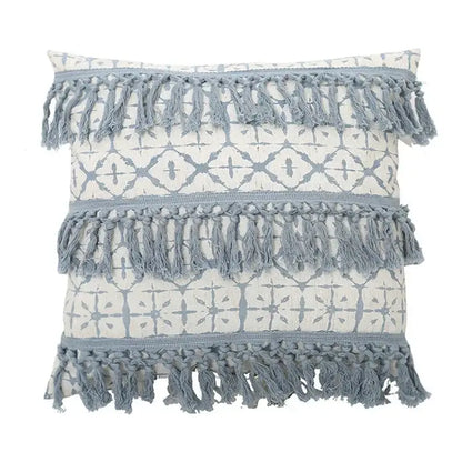 Blue and white geometric tufted pillowcase set bedroom long pillow