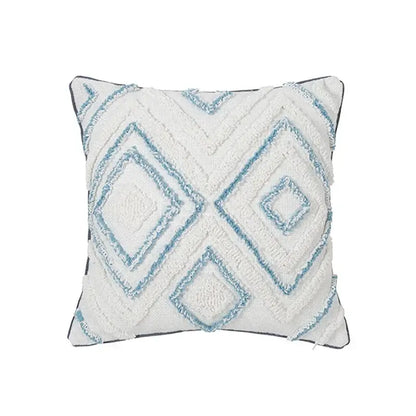 Blue and white geometric tufted pillowcase set bedroom long pillow