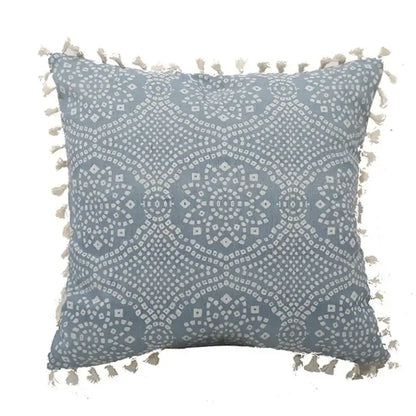 Blue and white geometric tufted pillowcase set bedroom long pillow