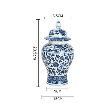 Blue and white porcelain dragon ginger jar dining room storage pot