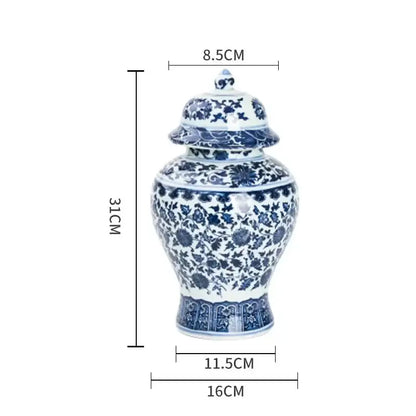 Blue and white porcelain dragon ginger jar dining room storage pot