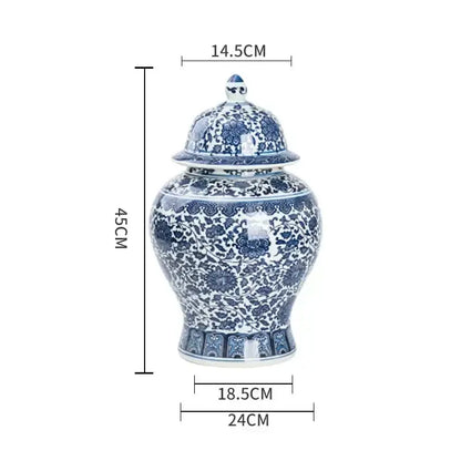 Blue and white porcelain dragon ginger jar dining room storage pot
