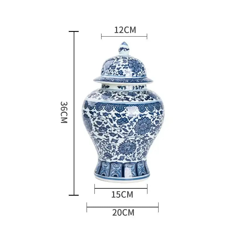 Blue and white porcelain dragon ginger jar dining room storage pot