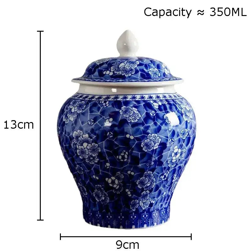 Blue and white porcelain general jar tea canister dining room decor