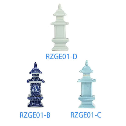 Blue and white porcelain layered pagoda vase living room decor