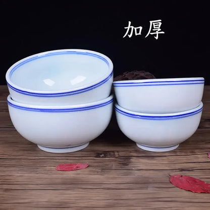 Blue and white porcelain rice bowl dining room ceramic set
