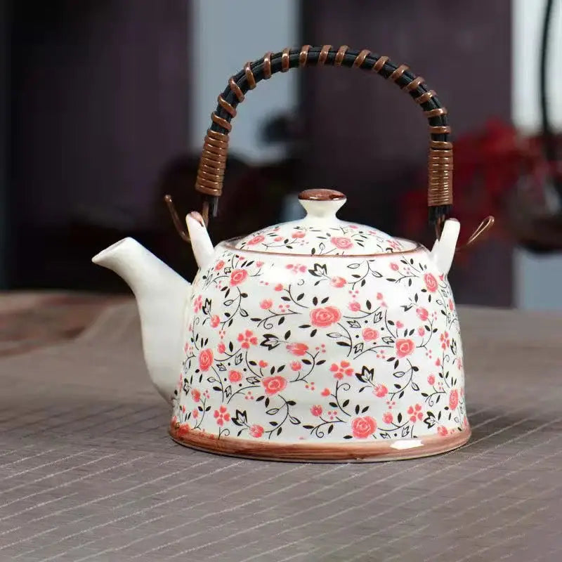 Blue and white porcelain teapot and cup set for dining room