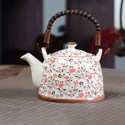 Blue and white porcelain teapot and cup set for dining room