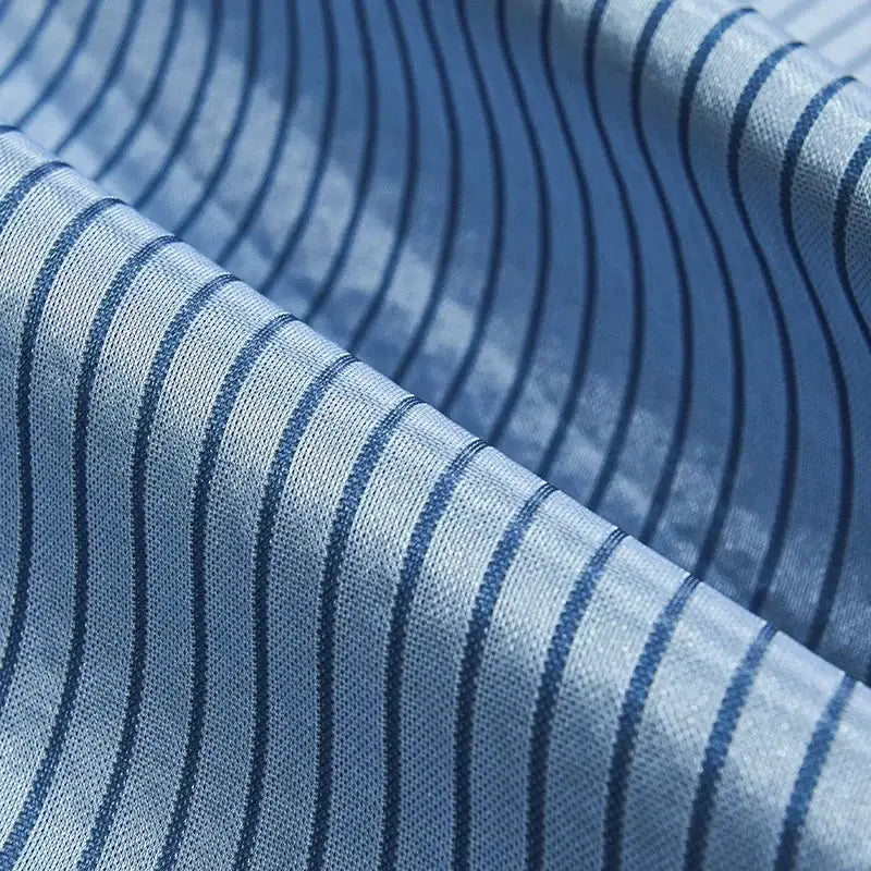 Blue and white striped ice silky cooling mat bedroom pad