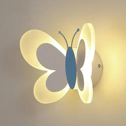 Blue butterfly girl cartoon children room lamp for bedroom