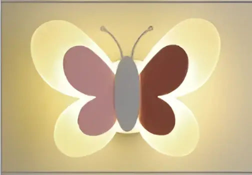 Blue butterfly girl cartoon children room lamp for bedroom