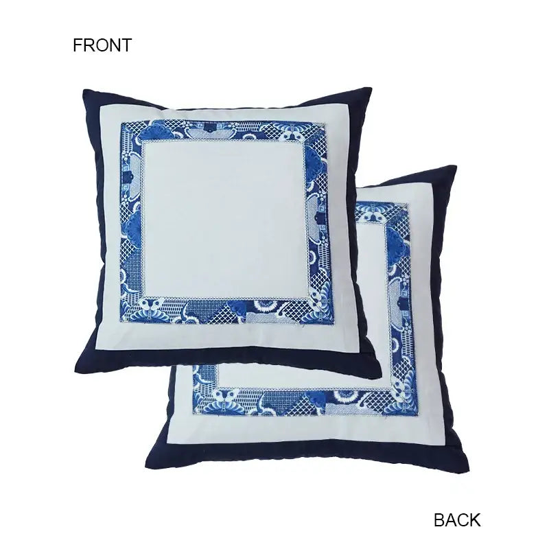 Blue chinoiserie home pagoda bolster pillowcase bedroom cushion cover