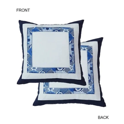 Blue chinoiserie home pagoda bolster pillowcase bedroom cushion cover