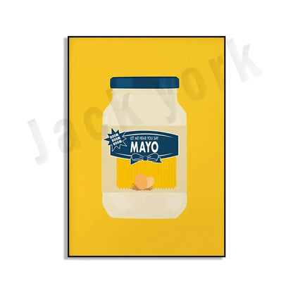 Blue cool beans pesto pasta framed kitchen wall art set of 6