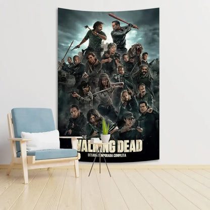 Blue daryl dixon tapestry bedroom wall art
