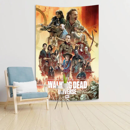 Blue daryl dixon tapestry bedroom wall art