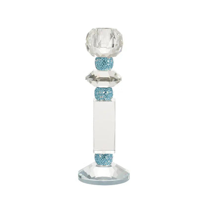 Blue diamond crystal glass candle holder dining room decor