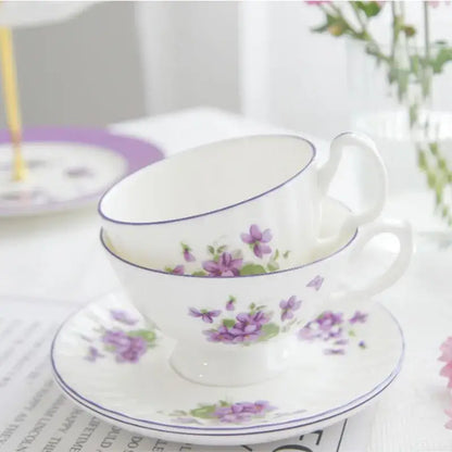 Blue dream tea set white porcelain floral dining room tableware