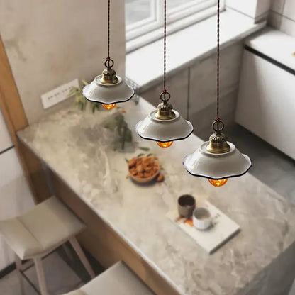 Blue floral ceramic led pendant lamp dining room lighting