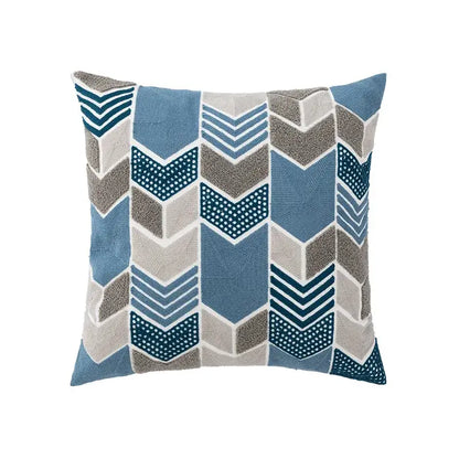 Blue floral geometric cushion cover set of 5 living room pillows