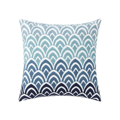 Blue floral geometric cushion cover set of 5 living room pillows
