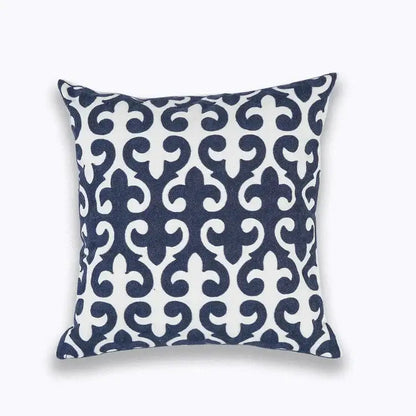 Blue floral mandala cotton pillow cover living room decor