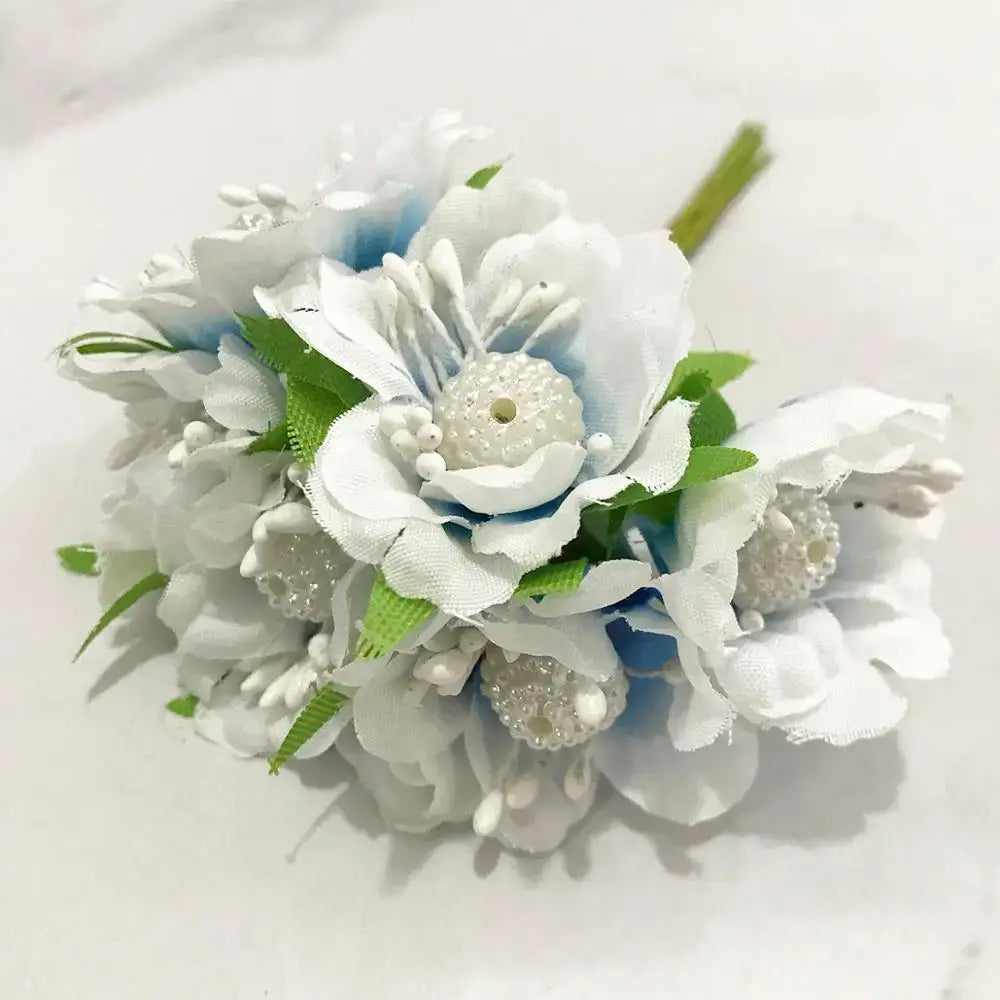 Blue flower cherry stamen berries bundle for living room decor