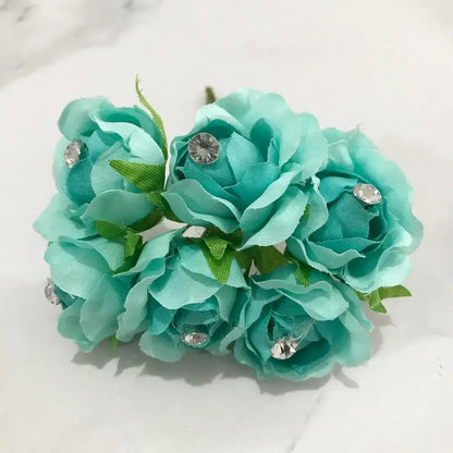 Blue flower cherry stamen berries bundle for living room decor