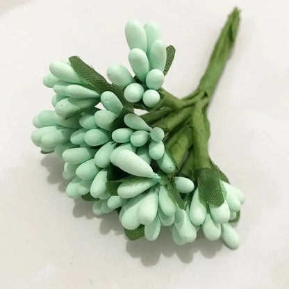 Blue flower cherry stamen berries bundle for living room decor