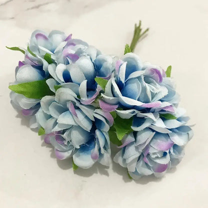 Blue flower cherry stamen berries bundle for living room decor