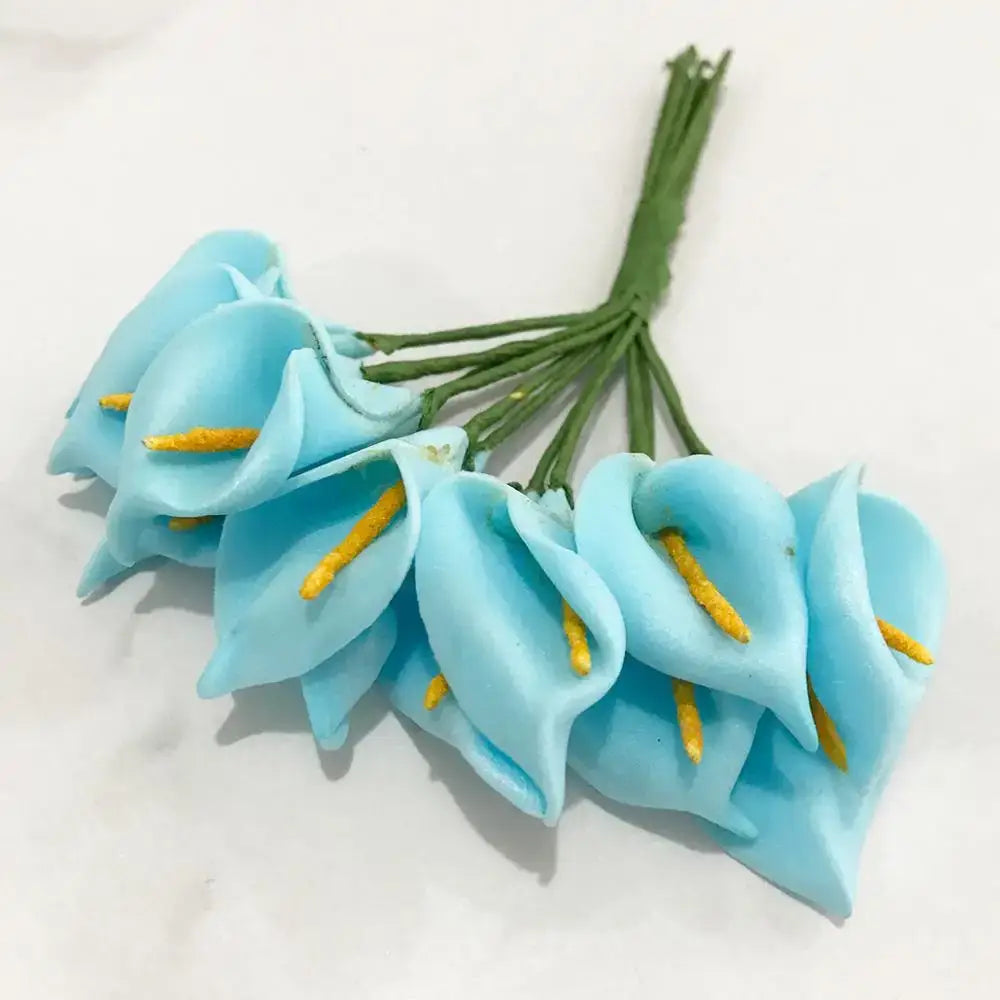 Blue flower cherry stamen berries bundle for living room decor