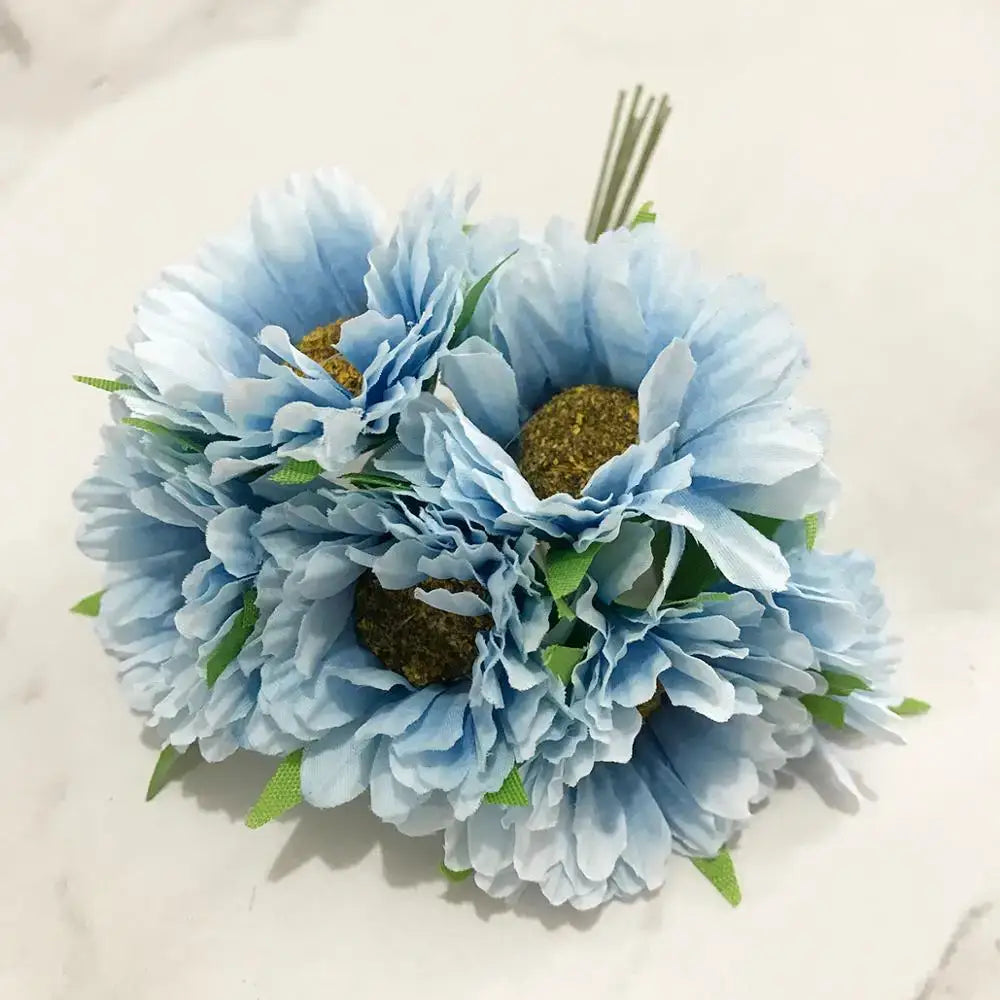 Blue flower cherry stamen berries bundle for living room decor