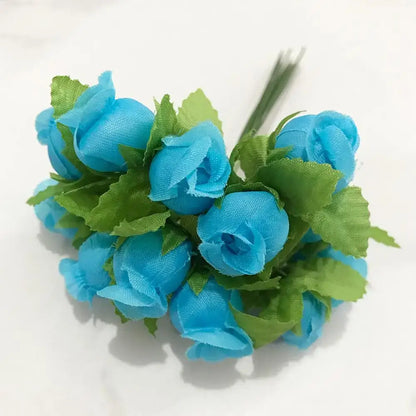 Blue flower cherry stamen berries bundle for living room decor