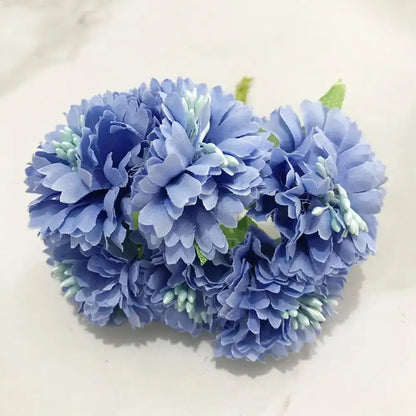 Blue flower cherry stamen berries bundle for living room decor